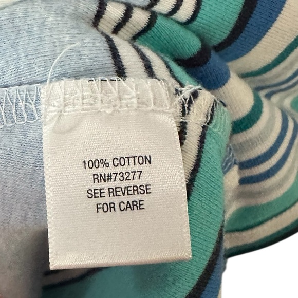 Croft & Barrow Women’s Striped Short Sleeve Top Boat Neck Blue Green Size Small - Picture 5 of 7